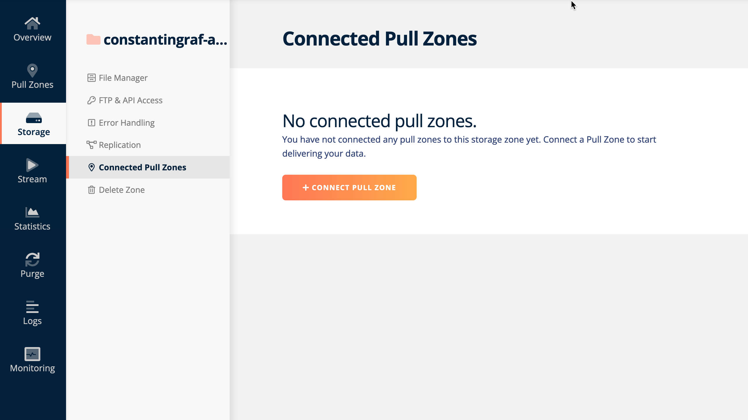 Connect pull zone