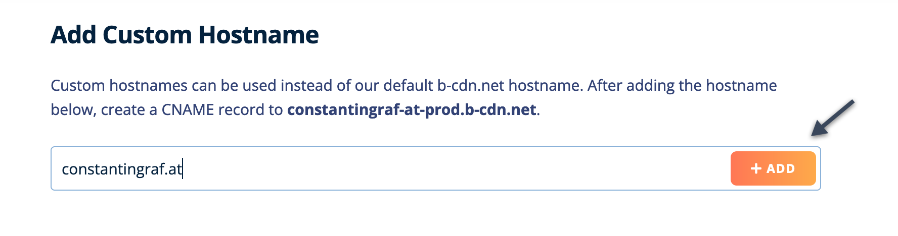 Custom hostname