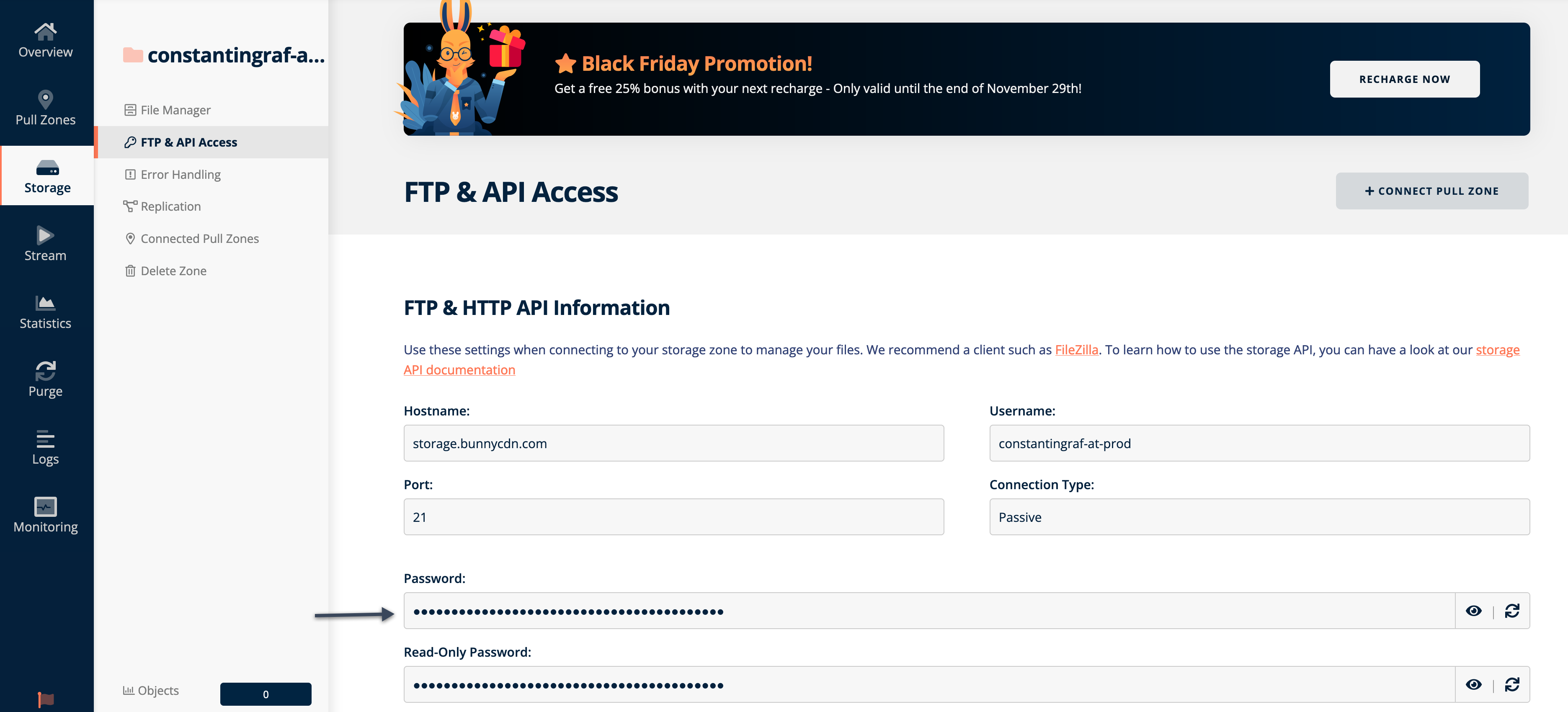 Get API key for edge storage