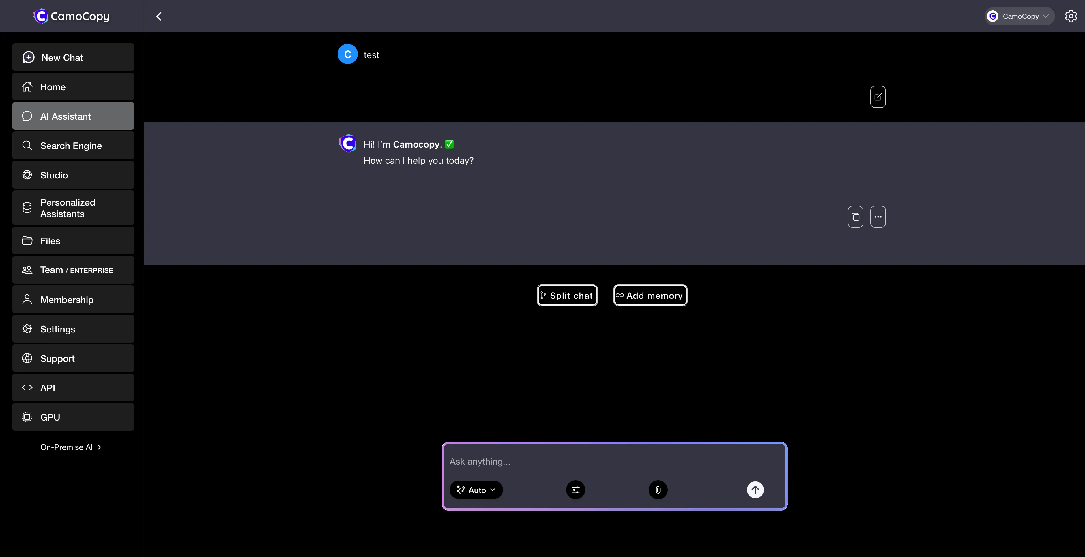 Screenshot von CamoCopy