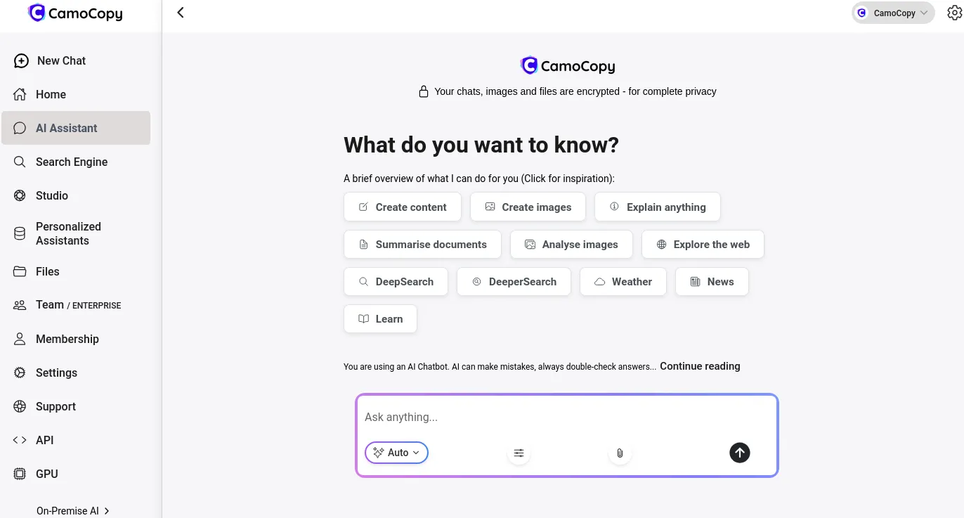 Screenshot of CamoCopy