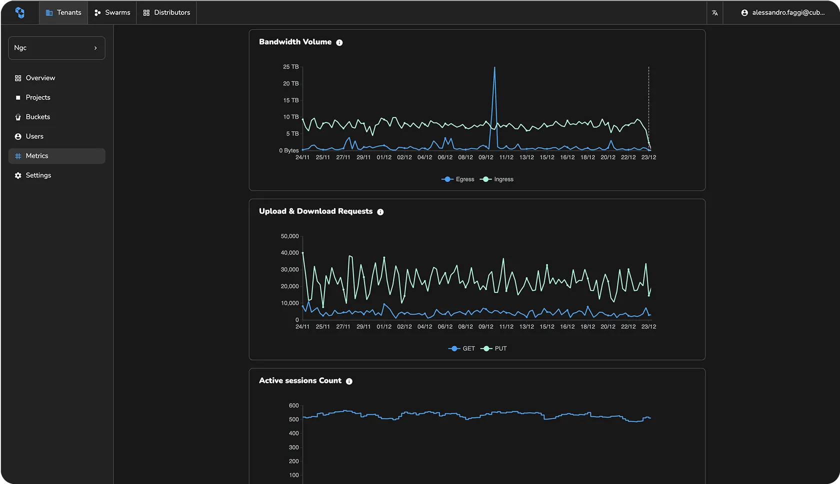 Screenshot of Cubbit DS3 Cloud