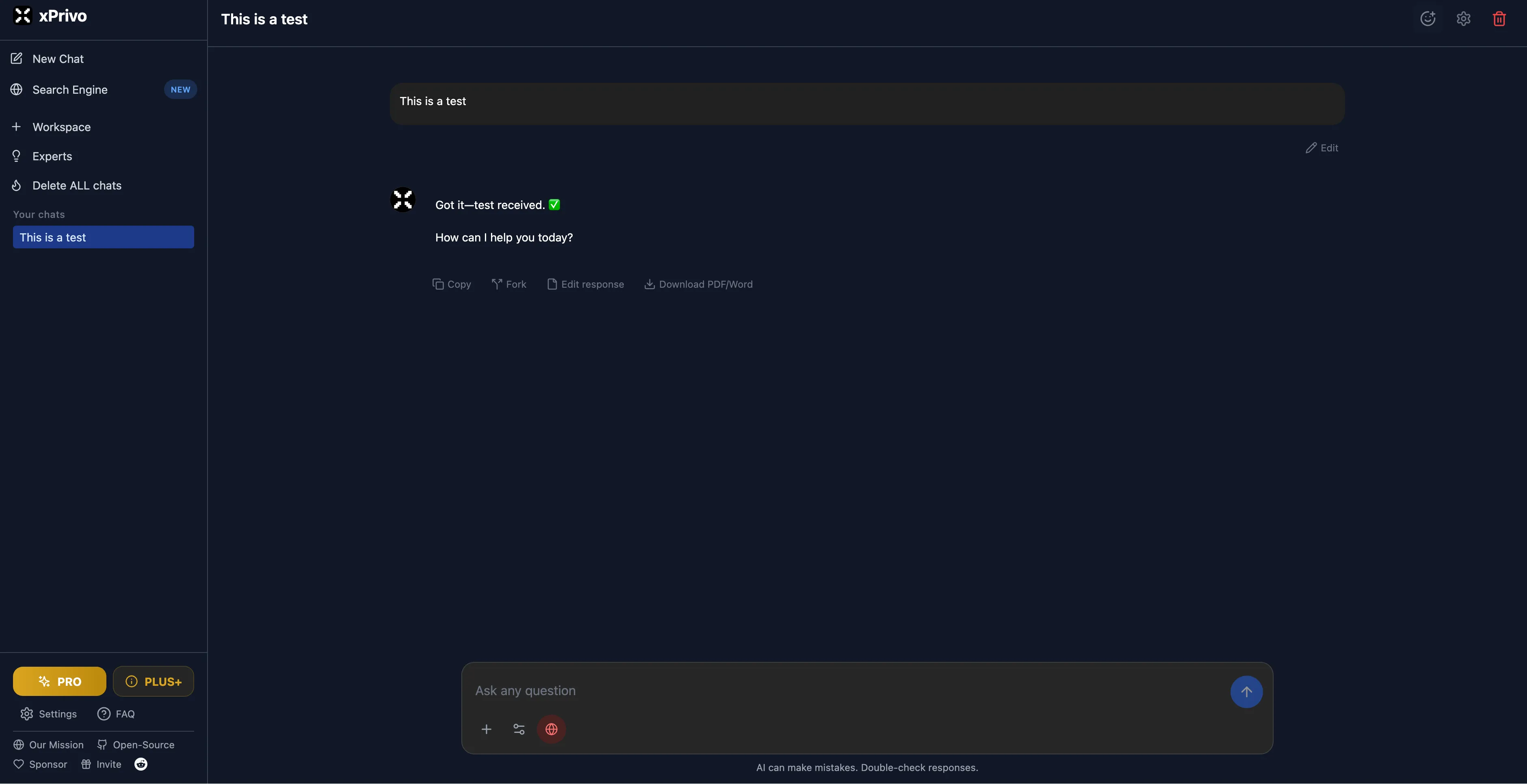 Screenshot von xPrivo