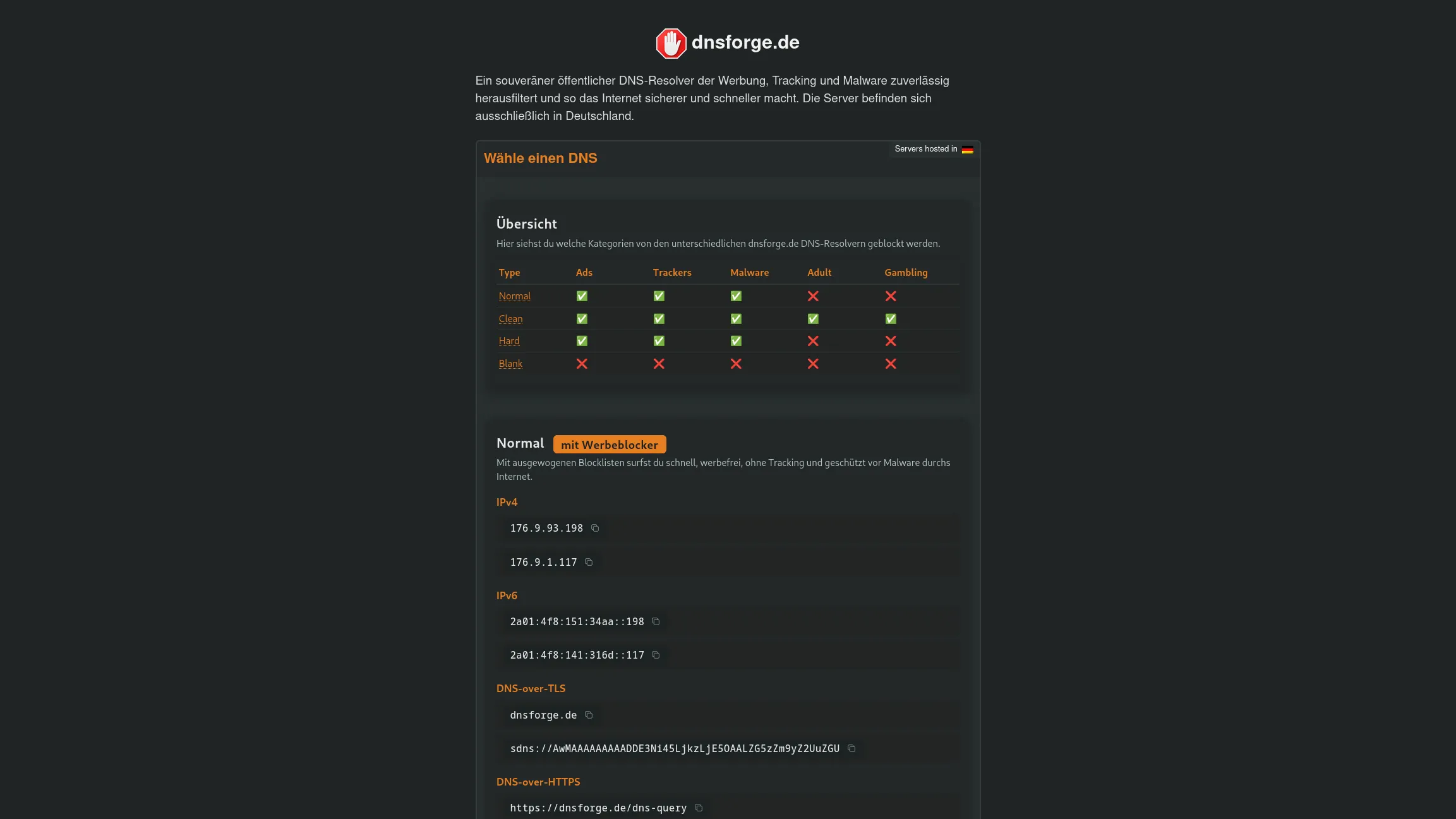 Screenshot of dnsforge