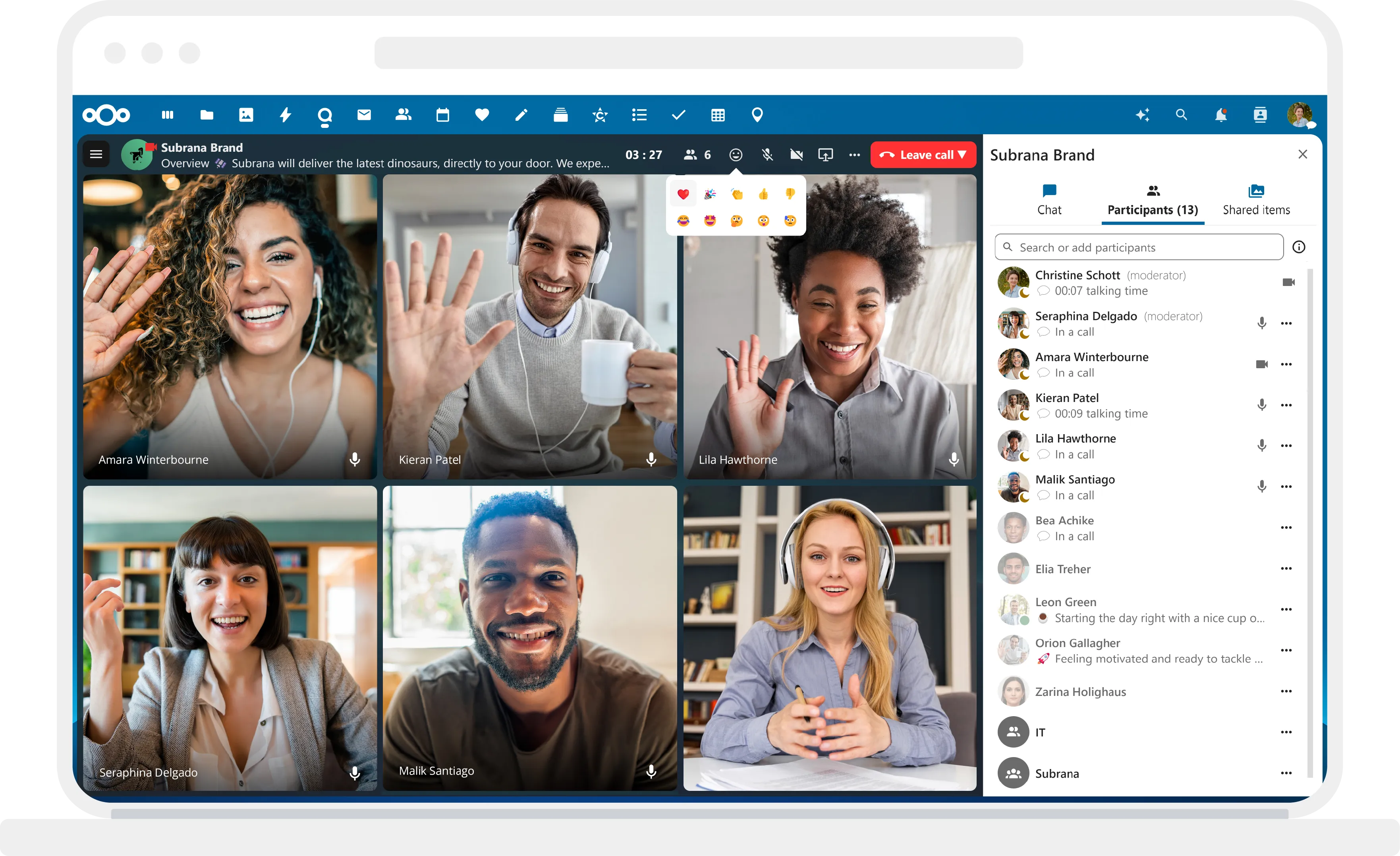 Screenshot von Nextcloud Talk