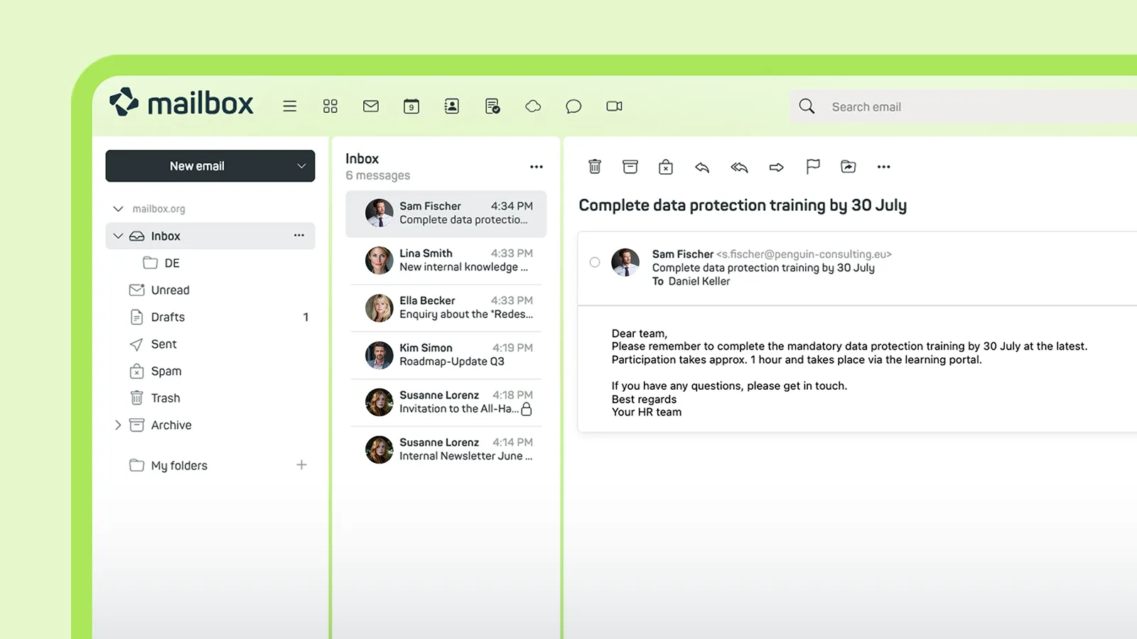 Screenshot von mailbox