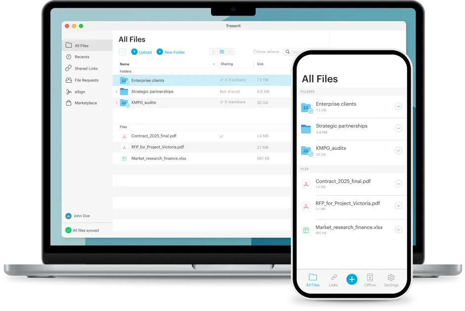 Screenshot von Tresorit SecureCloud