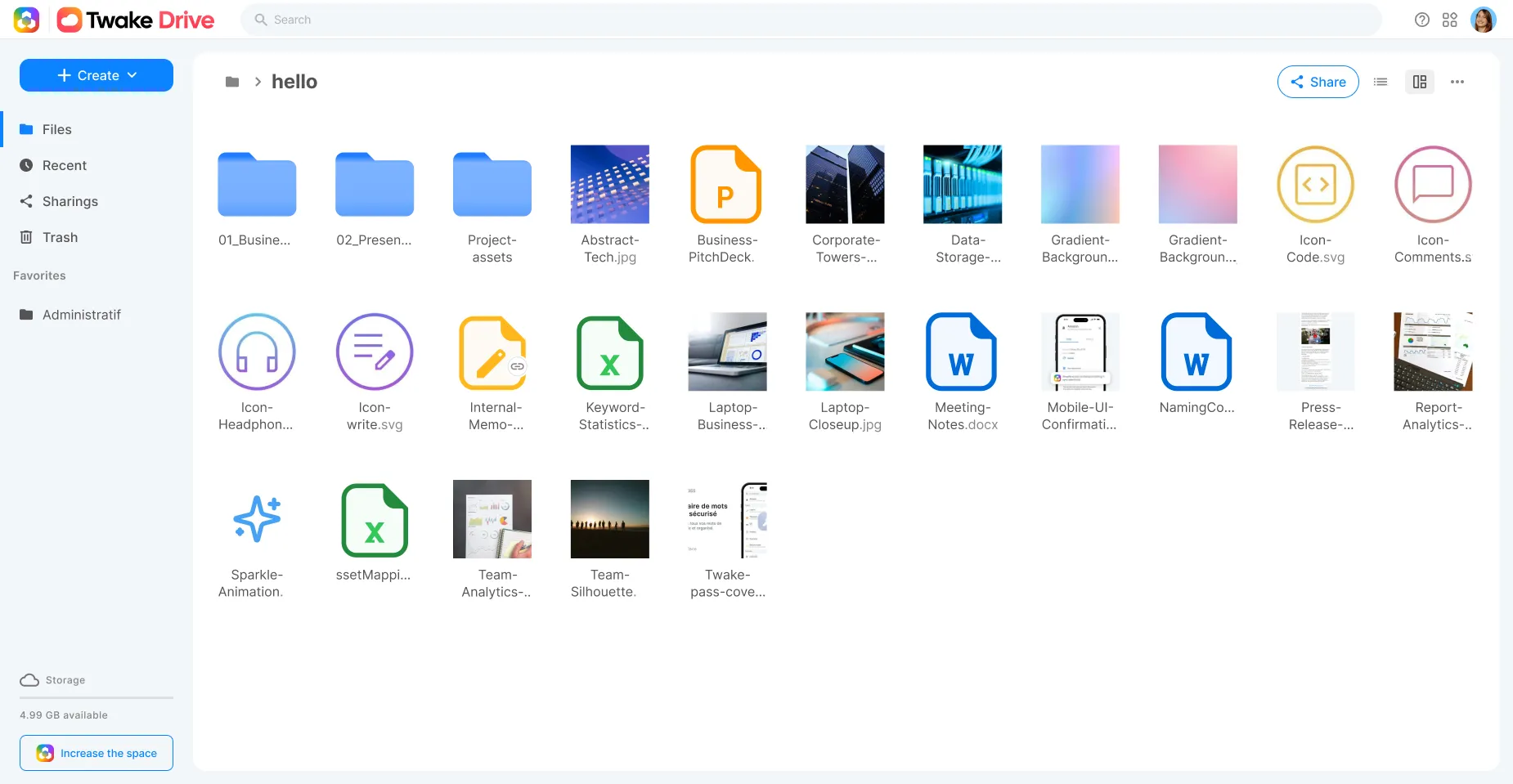 Screenshot of Twake Drive