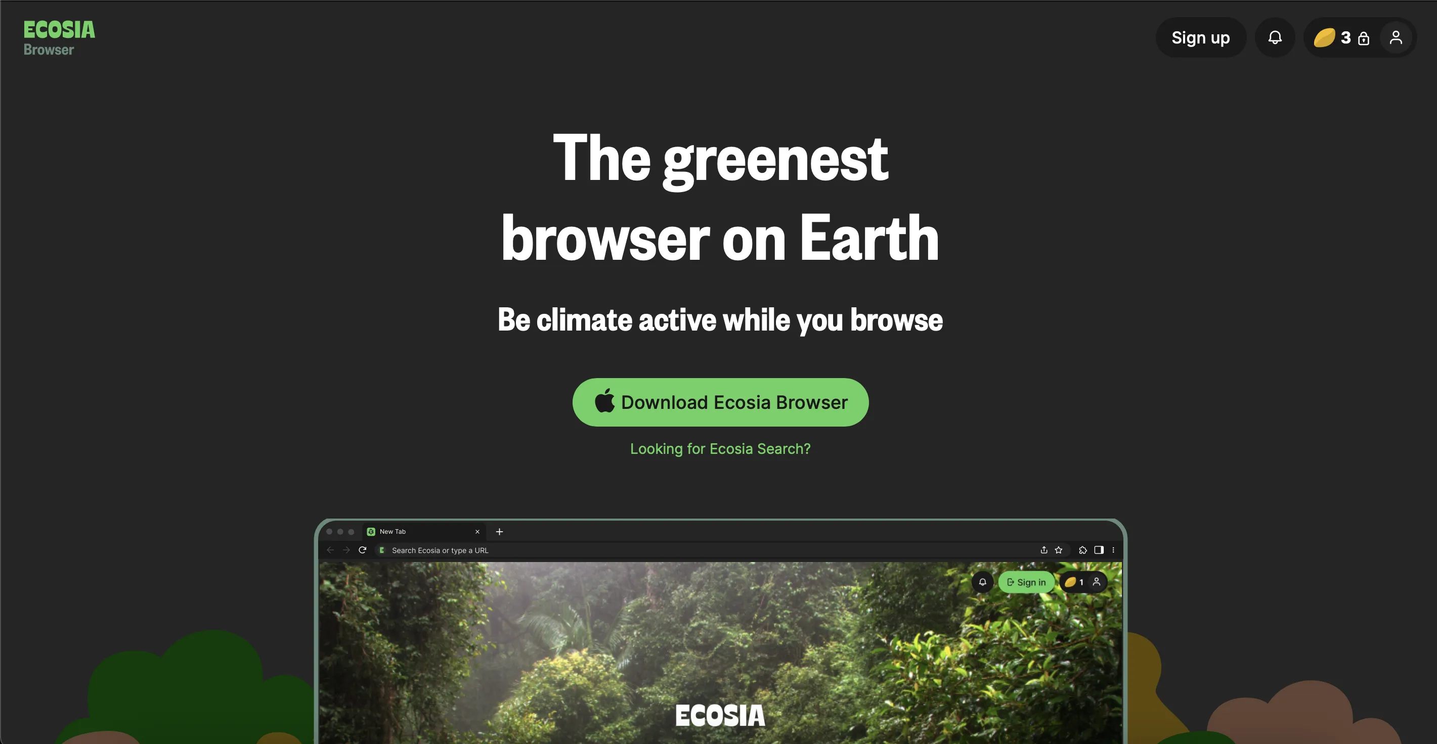 Screenshot of Ecosia Browser