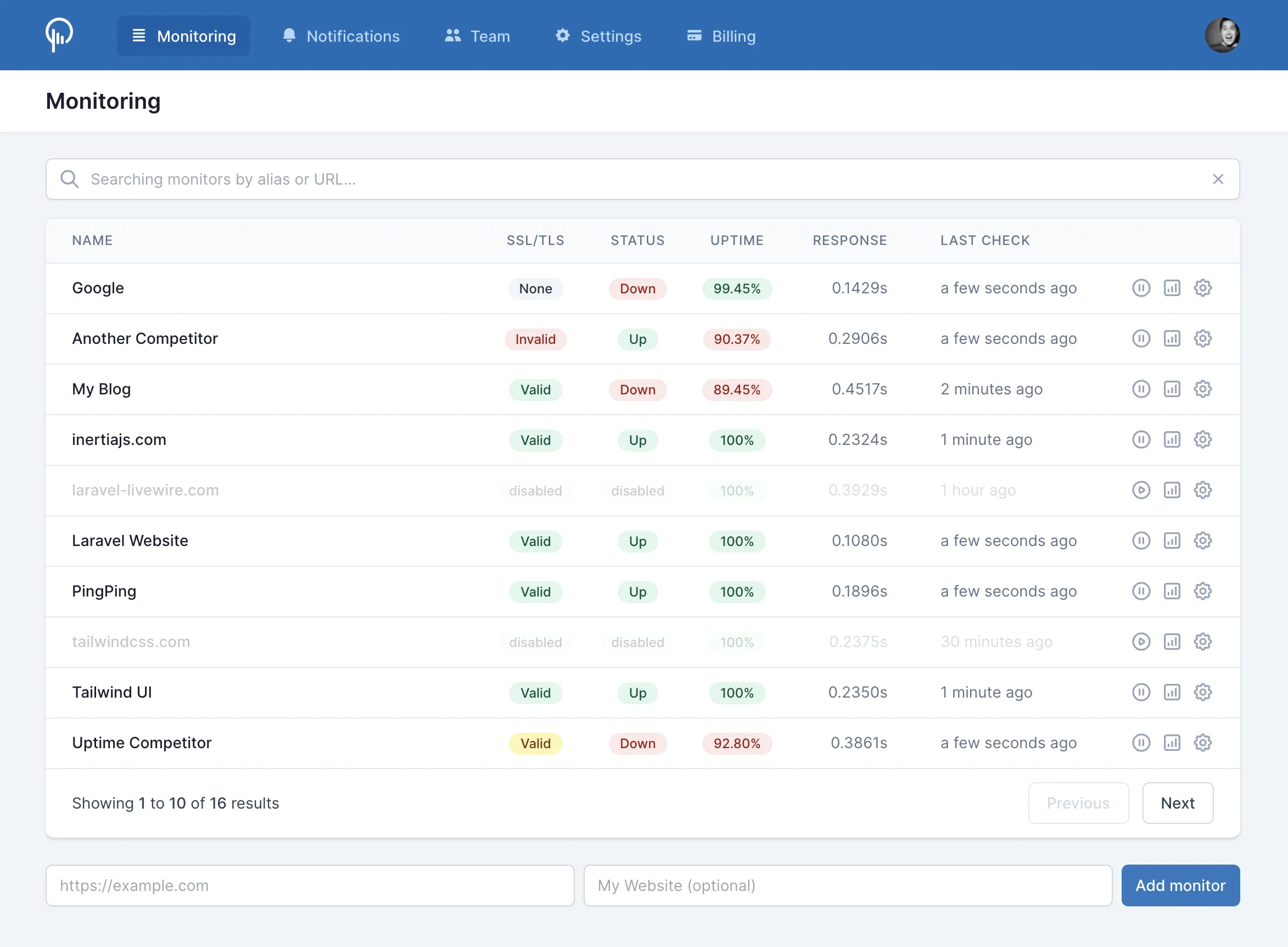 Screenshot of PingPing