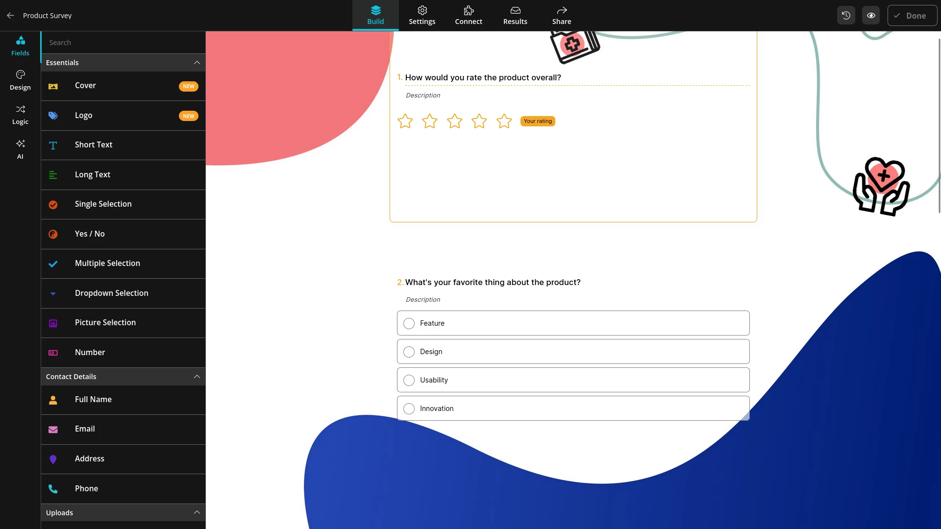 Screenshot von forms.app