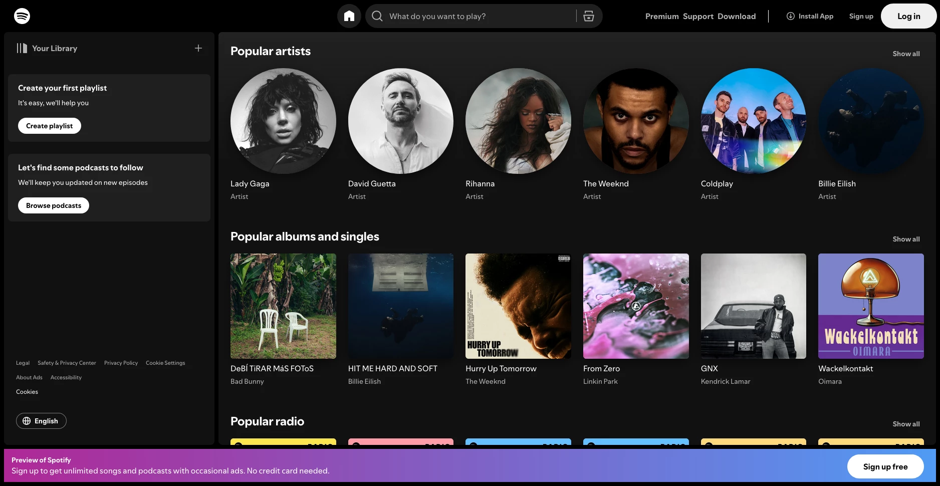 Screenshot von Spotify